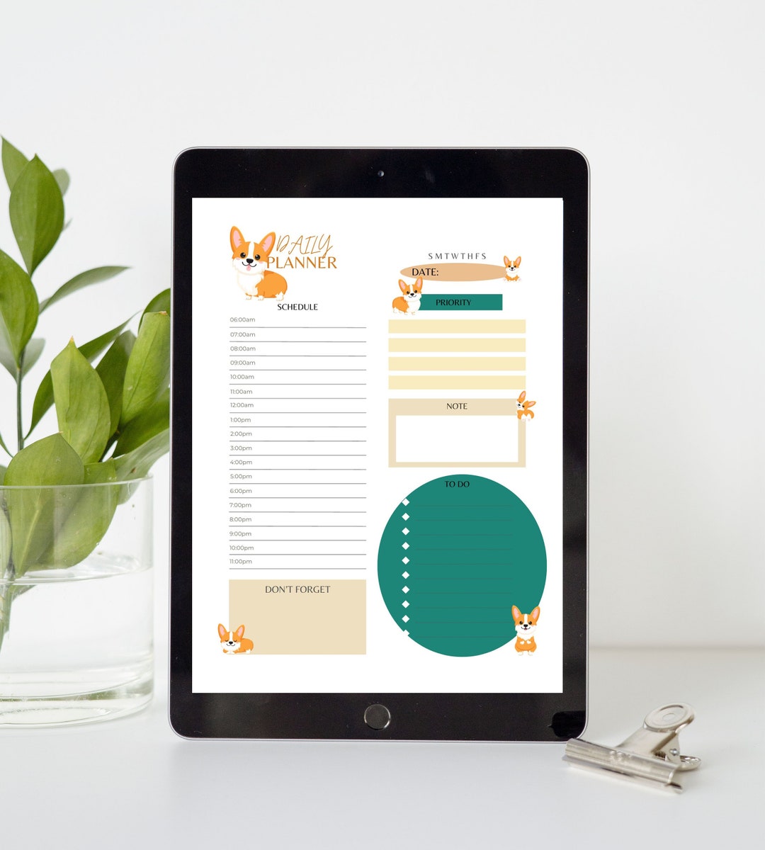 Daily Corgi Planner for Corgi Lovers iPad Planner Andriod Planner ...