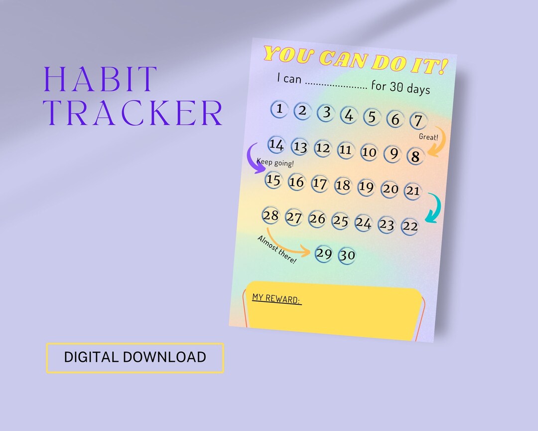 Triple Habit Tracker Children Printable Digital Notion Goodnotes Easy