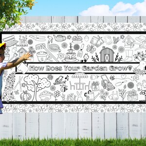 Póster para colorear ¿Cómo crece tu jardín? (48 x 24 pulgadas)