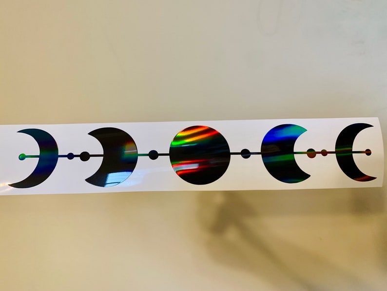 Moon Phases Vinyl Decal: Holographic Car, Laptop, Water Bottle Sticker ...