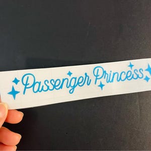 Passenger Princess Decal Girlfriend Seat Sticker for Car Mirrors Windows Gift for Her Many Colors Sizes Styles