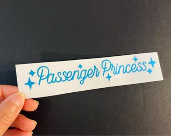Passenger Princess Car Decal: Window Mirror Vinyl Sticker