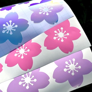 Sakura Vinyl Decal: Holographic Cherry Blossom Sticker