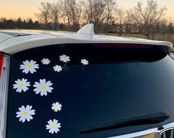 Daisy Decal, Flower Decal, for Car Windows, Mirrors, Laptops, Storage Container... Permanent Holographic Vinyl