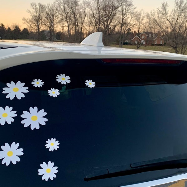 Daisy Decal, Flower Decal, for Car Windows, Mirrors, Laptops, Storage Container... Permanent Holographic Vinyl