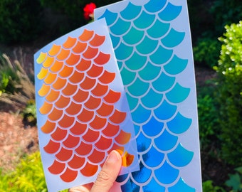 Fish Scale  Decal Mermaid Scale Decal Scales Permanent Vinyl Sticker Scales Car Decal Laptop Window Mirror Decal