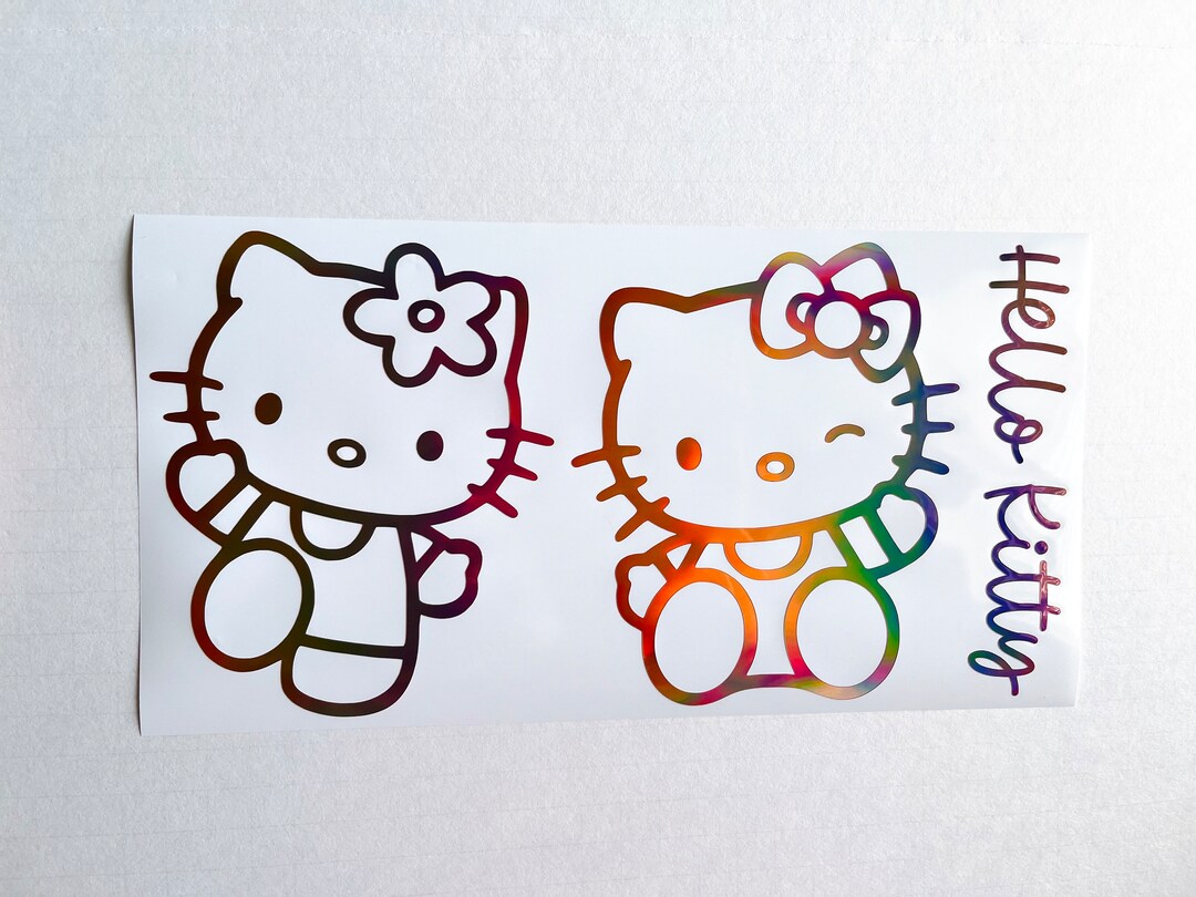 Hello Kitty Decal Fun Cute Hello Kitty Sticker Car Window Mirror Laptop ...