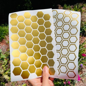 Honeycomb Vinyl Decal Hexagon Sticker Car Window Mirror Laptop Decal Permanent Vinyl Holographic