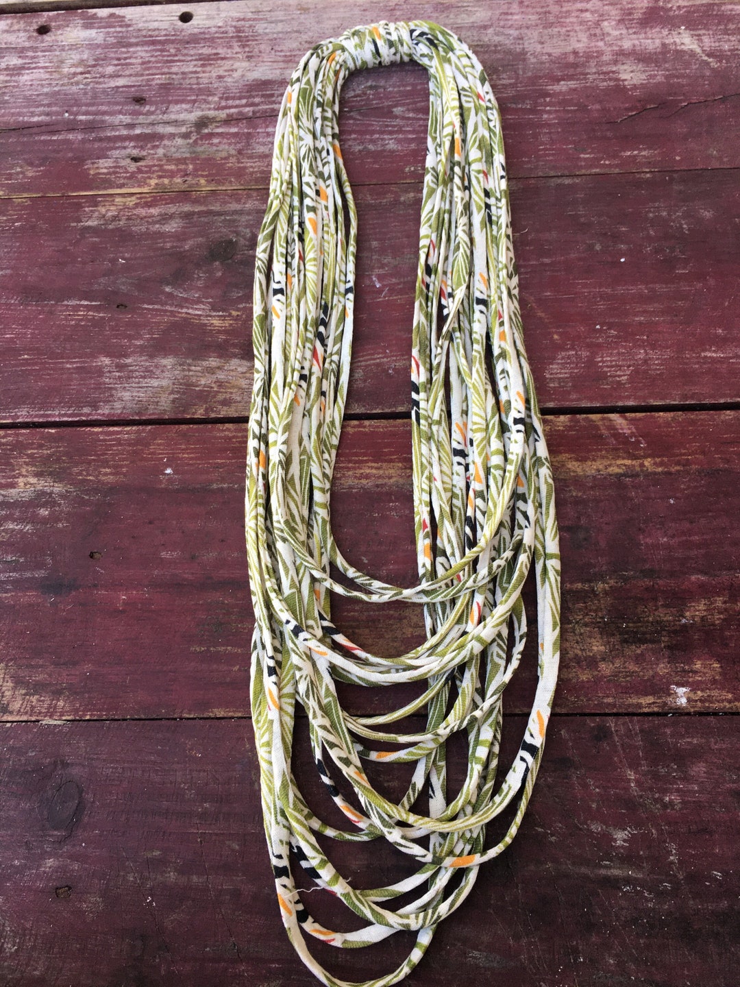 Recycled Tshirt Yarn Collar Necklace Sustainable and Chic Etsy