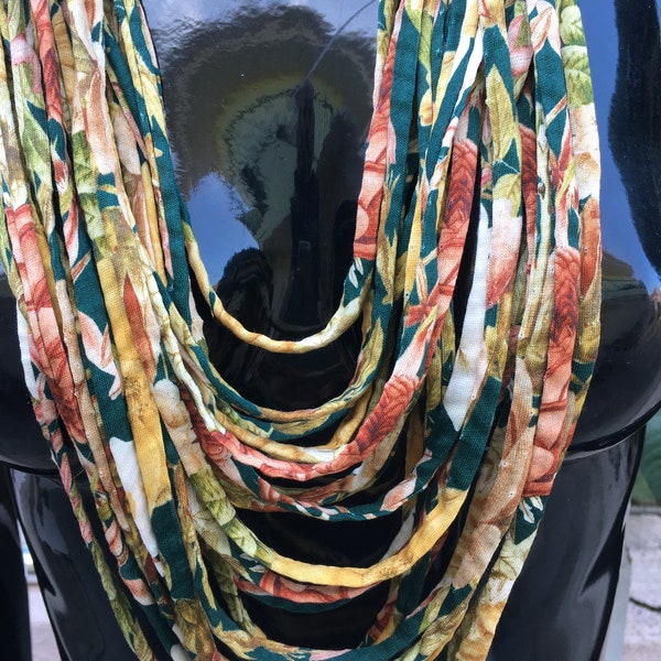 Eco-Friendly Multi-Strand T-Shirt Yarn Necklace - Fashionable and Modern