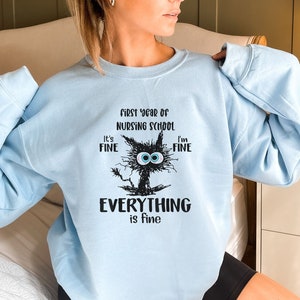 Cute cat sweatshirt, animal lover gift, funny cat sweatshirt, crewneck sweatshirt gift, funny animal gift idea