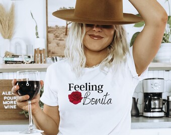 Feeling Pretty Shirt, Flower Shirt, Outdoor Shirt, Floral Shirt, Cute spring Tee, Cute womens clothing, Rose Shirt, Cute Saying Shirt