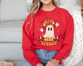 Stay Spooky Halloween Sweatshirt| Cute Ghost Shirt| Fall Sweatshirt| Spooky Season Shirt| Halloween Womens Shirt| Pumpkin Sweatshirt| Ghost