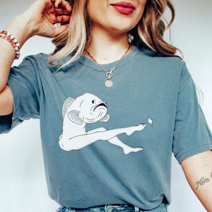 Funny mermaid shirt, funny fish shirt, fish with legs shirt, unique funny mermaid shirt, backwards mermaid tshirt, funky mermaid shirt