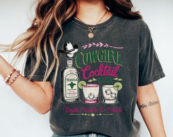 Cowgirl Cocktail Club Shirt| Rodeo Shirt| Tequila Tassels and Trouble| Girls Trip Tee| Western Bachelorette Outfit| Cowgirl Weekend| Tequila