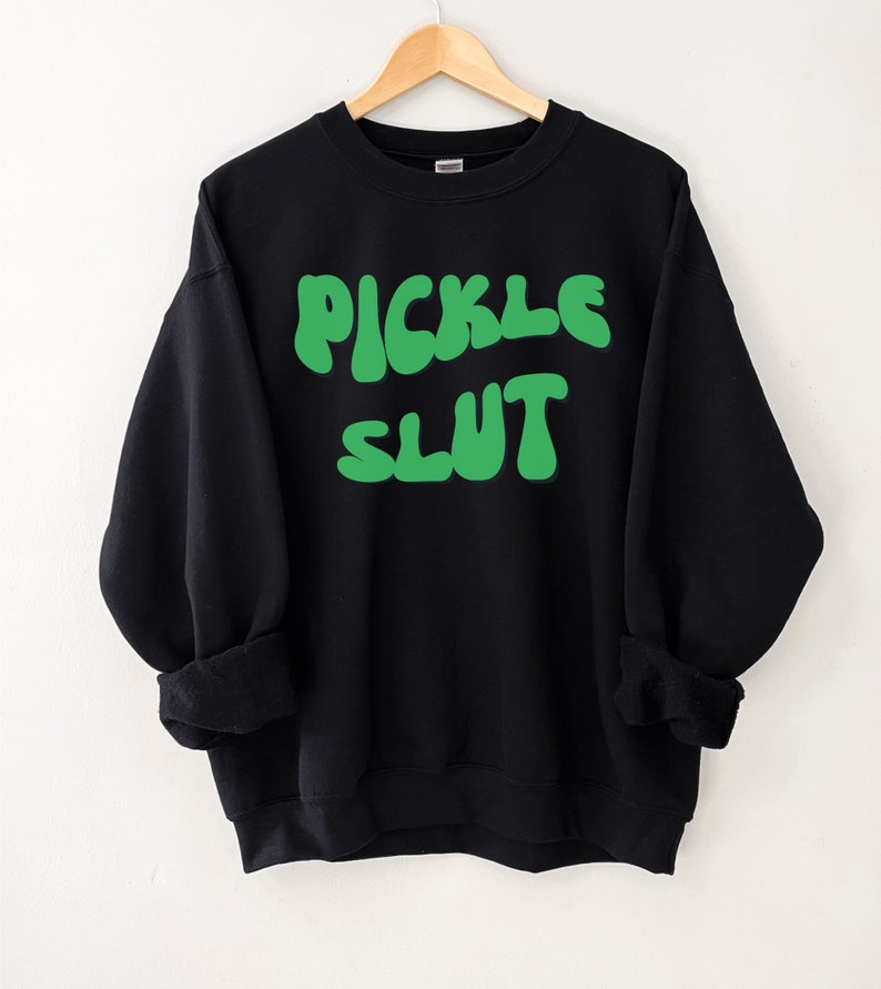 Crewneck Sweatshirt| Pickle Top| Pickle Lover Sweatshirt| Funny Gardening Shirt| Fun Sweatshirt| Veggie Shirt| Unisex T-shirt| Pickle Print image 1