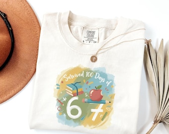 100 days of school shirt| I Survived 100 days of 67 shirt| Hundred days of school celebration t-shirt| Funny Six Seven Shirt| Teacher Team