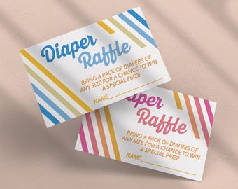 Tarjetas de rifa de pañales "Aquí viene el sol"