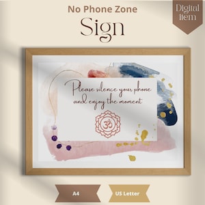 Silent Serenity: Yoga & Meditation Studio No Cell Phone Sign | Digital Download