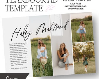 Senior Yearbook Ad CANVA Template: Half Page Tribute (Digital Download)