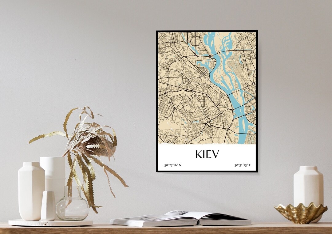 Kiev City Map,city Map Printable,wall Art,digital Download,city Map ...