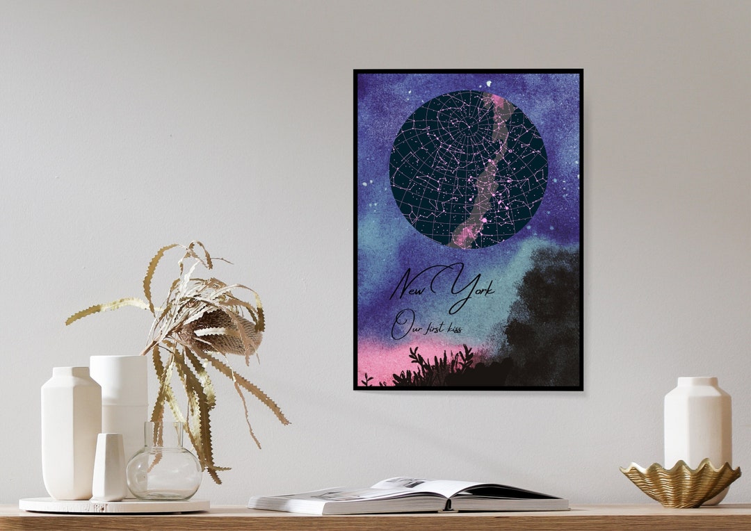 New York Star Mapstar Map Printablewall Artdigital - Etsy Canada