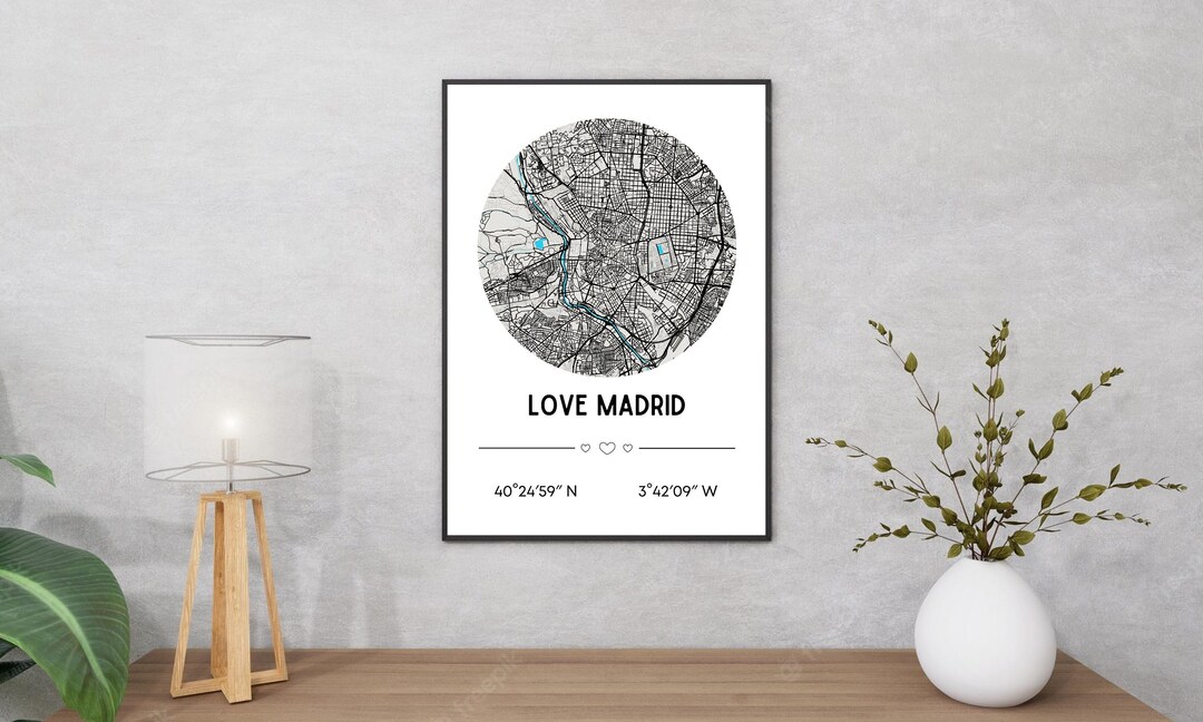 Madrid City Map,city Map Printable,wall Art,digital Download,city Map ...