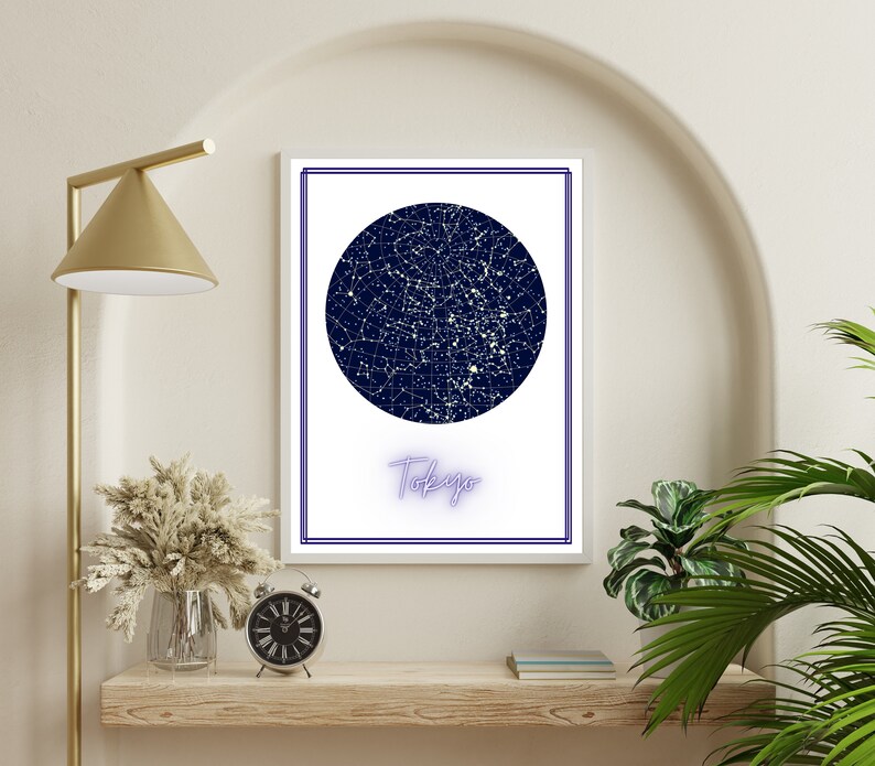 Tokyo Star Mapstar Map Printablewall Artdigital - Etsy