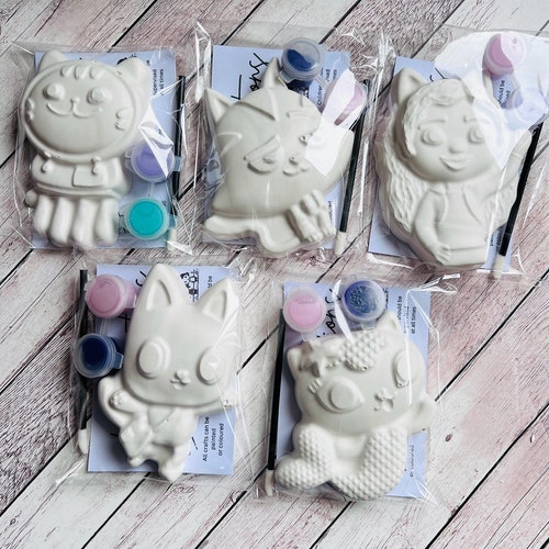 Pinta tu propia figura de yeso de París inspirada en la casa de muñecas de Gabby - Juego de actividades - Decoración de habitaciones - Regalos para niños - Regalos - Pintura