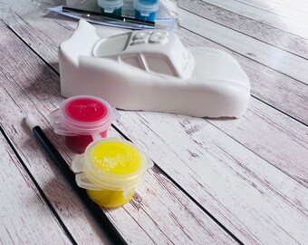 Paint your own plaster of Paris lightening race car - Activity set - Childrens Gifts - Gift - Painting - Party favour - decor - CARS