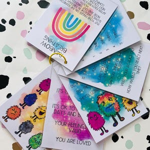 Rainbow Breathing-flitskaarten voor kinderen - kindercadeau - SEMH - SEN - Autismehulp - Emotionele hulp - Emoties - Angsthulp - Cadeau
