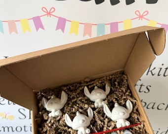 Paint Your Own Stitch Inspired Figures Craft Kit for Kids | Letterbox Art Gift | Plaster Painting Set | Creative Activity | Screen Free Fun