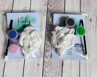 Paint your own plaster of Paris Beauty or the Beast - Activity set - Childrens Gifts - Gift - Painting - Party favour - decor - birthday