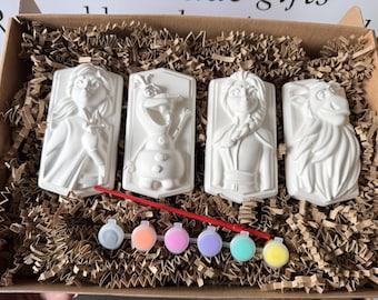 Kit di artigianato in gesso per dipingere la principessa del ghiaccio / Attività di pittura per bambini / Set artistico per principesse invernali / Regalo creativo per bambini / Regalo per cassetta delle lettere