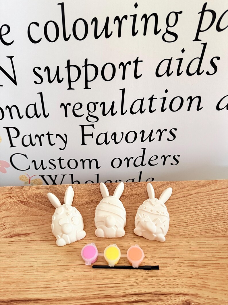 Easter Bunny Egg Paint Kit | Handmade Plaster Figures, Kids Craft - Etsy