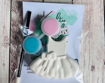 Dipingi il tuo vestito da balletto in gesso di Parigi - Set di attività - Regali per bambini - Regalo - Pittura - Bomboniera - Decorazione - Regalo di compleanno