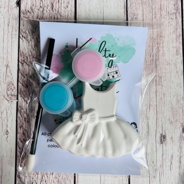 Paint your own plaster of Paris ballet dress - Activity set - Childrens Gifts - Gift - Painting - Party favour - decor - birthday present