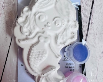 Paint your own plaster of Paris Mermaid - Activity set - Childrens Gifts - Gift - Painting - Party favour - decor - birthday present - sea