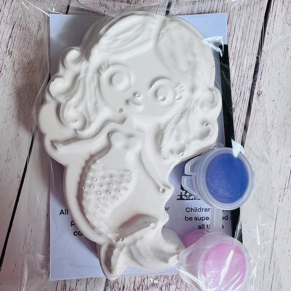 Paint your own plaster of Paris Mermaid - Activity set - Childrens Gifts - Gift - Painting - Party favour - decor - birthday present - sea