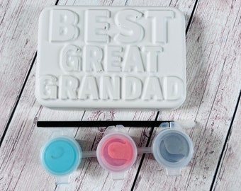 Pinta tu propia placa del mejor bisabuelo de todos los tiempos. Juego de actividades. Decoración de habitaciones. Regalos para niños. Regalos. Pintables. Manualidades. Regalo para abuelos.