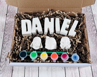 Paint your own name craft box with Starwars  - Activity set - Children's Gifts - Gifts - Painting - Paintable - Personalised - letterbox