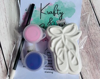 Dipingi le tue scarpette da ballo in gesso - Set di attività - Regali per bambini - Regalo - Pittura - Bomboniera - Decorazione - Regalo di compleanno
