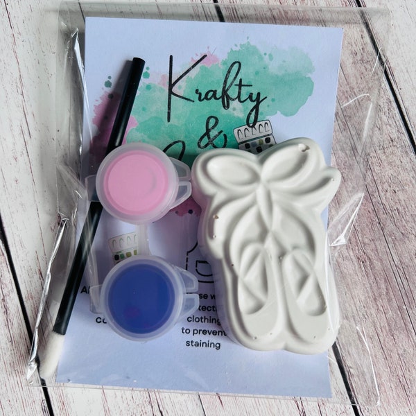 Paint your own plaster of Paris ballet shoes - Activity set - Childrens Gifts - Gift - Painting - Party favour - decor - birthday present