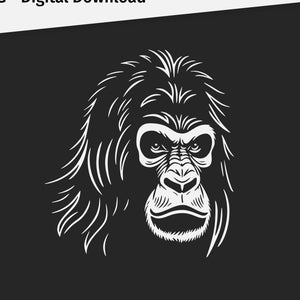 File SVG potente testa di gorilla - Download digitale per taglierini in vinile. Ideale per macchine Cricut.