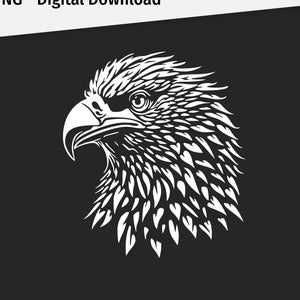 Eagle Head SVG. Minimalistic Design. White for Dark Backgrounds. Outdoor Minimalistic Design. Digital Download. Cricut Optimized.