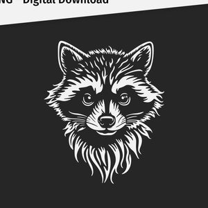 Realistic Cute Raccoon Head SVG. Dark Backgrounds. Instant Digital Download for Cricut Machines. Heat Transfer Vinyl Optimized.