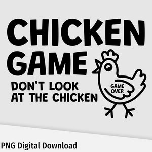 Conception de jeu de poulet - Graphique de poulet amusant et ludique pour les t-shirts et les vêtements. SVG et PNG compatibles avec les machines Cricut. Téléchargement numérique.