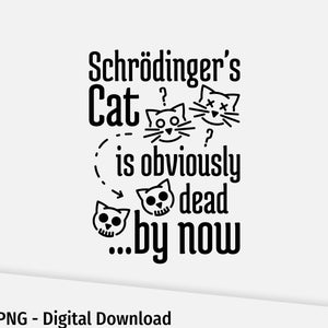 Schrödinger's Cat Humor SVG. Minimalistisch ontwerp voor nerds. Cricut-snijmachine geoptimaliseerd. Digitale SVG- en PNG-download.