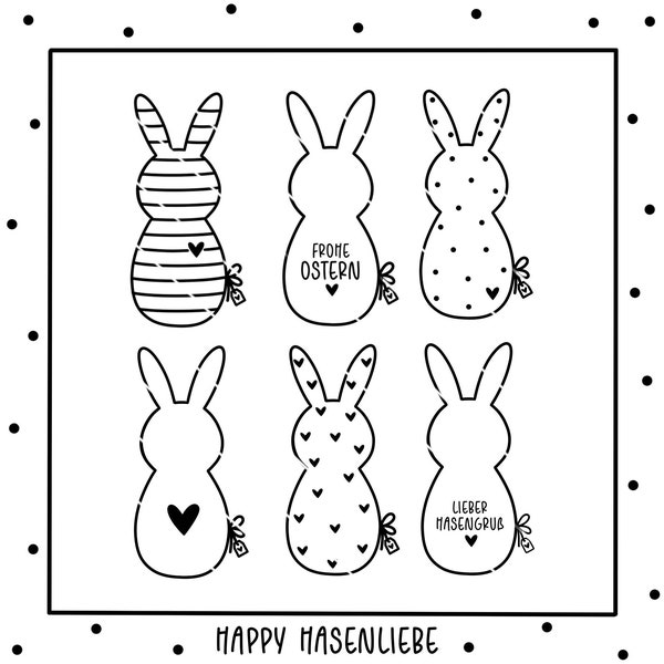 Happy Hasenliebe - Plotter- und Laserdatei als PNG, SVG  (Caketopper, Anhänger, Girlande)