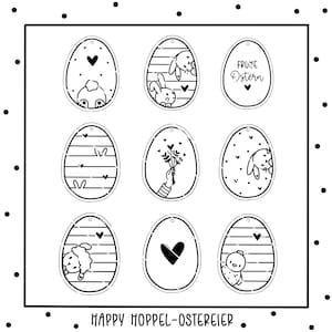 Happy Hoppel Easter eggs - plotter and laser file (trailer) as PNG and SVG